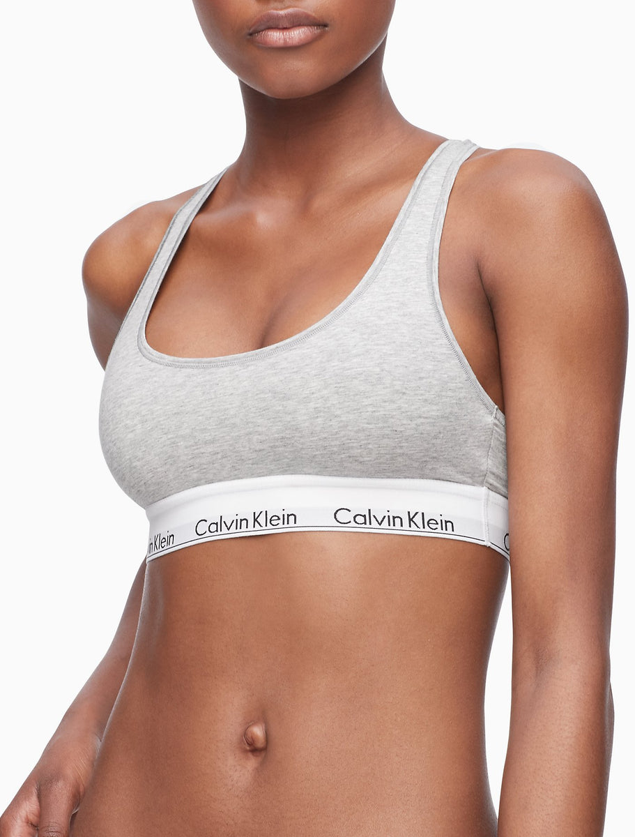 Calvin Klein Underwear - Modern Cotton Unlined Bralette Hemisphere Blue  Heather415 XS