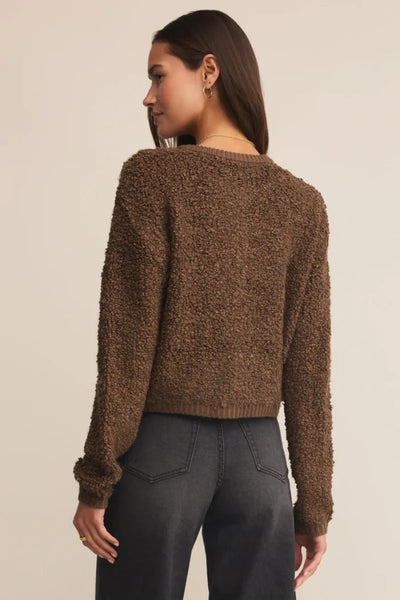 Maxie Fluffy Cardigan - Root Beer