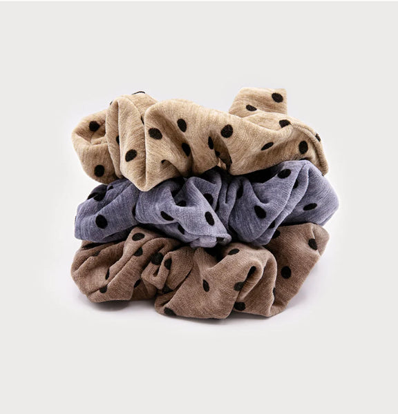 Velvet Polka Dot Scrunchie