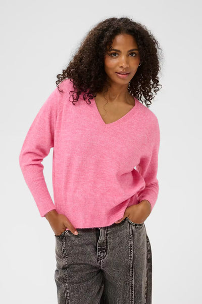 Niel V-Neck Pullover - Pale Mauve Melange