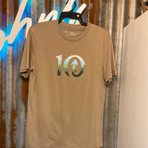 Cloudy Forest Ten T-Shirt - Khaki/Forest