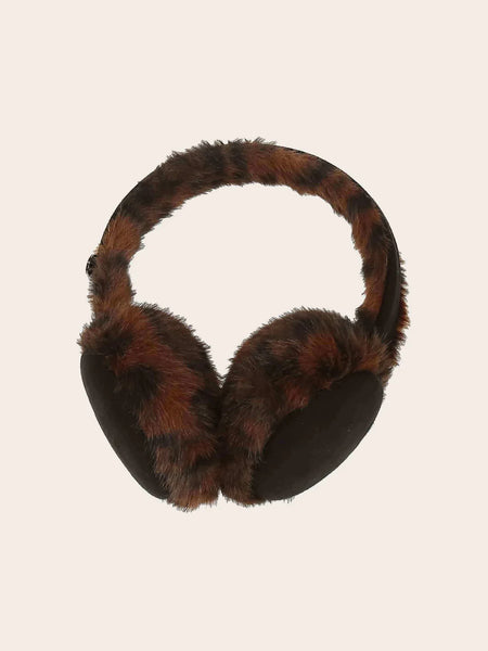 LOEVENICH FAUX LEATHER EARMUFFS WITH LEOPARD PATTERN