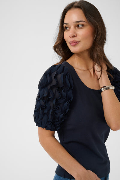Lindsay Frill Tee - Midnight Marine