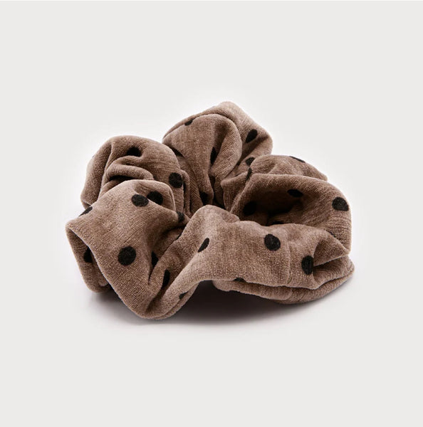 Velvet Polka Dot Scrunchie