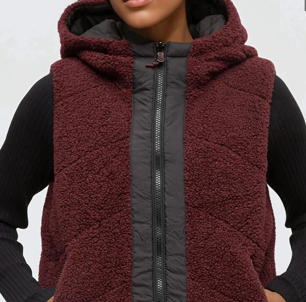 Collins Vest- Deep Burgundy Meteorite Black