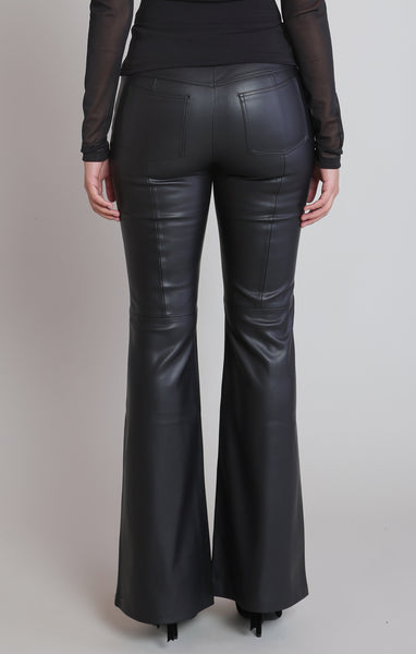 Cammie Faux Leather Trouser - Black