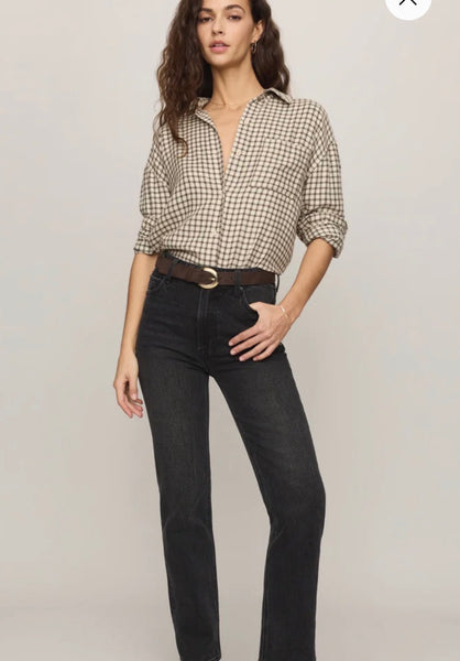 River Plaid Button Up - Dark Chocolate