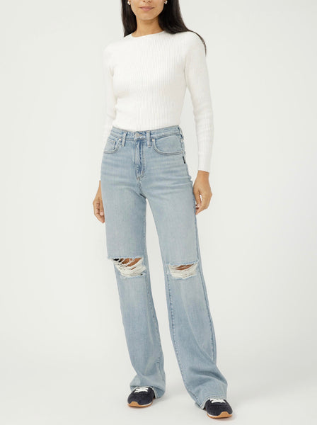 Highly Desirable High Rise Trouser Leg Jeans