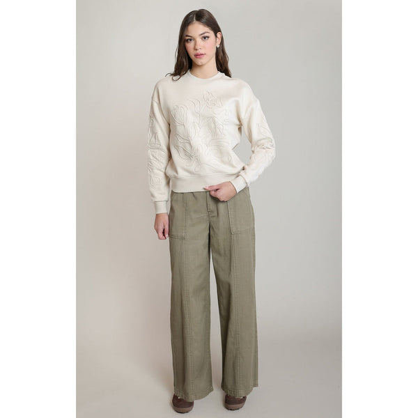 Anna Embroidered Sweatshirt - Ivory
