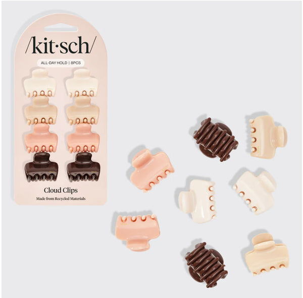 Recycled Plastic Mini Cloud Clips 8 pc - Rosewood