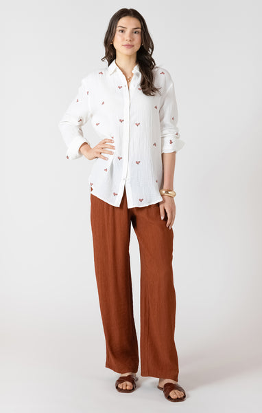 SAMMY TEXTURED BUTTON FRONT BLOUSE