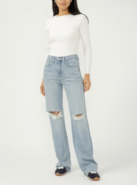 Highly Desirable High Rise Trouser Leg Jeans