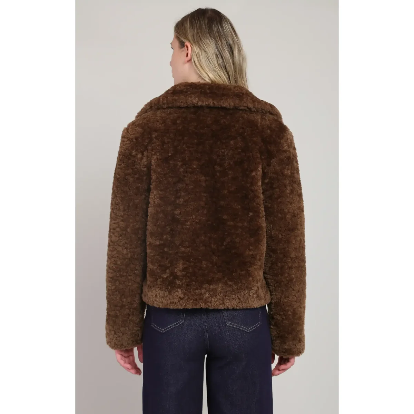 Bianca Faux Fur Coat - Minky Brown