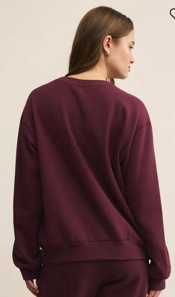 Boyfriend Sweatshirt - Merlot