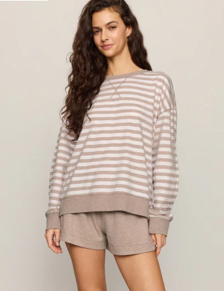 Everyday Striped Crew - Heather Ash