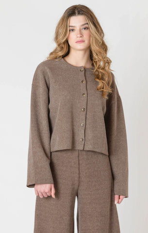 MAYBELLE MOCHA RIBBED CARDIGAN