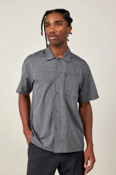 CANOPY PERFORATED BUTTON UP- Heather charcoal
