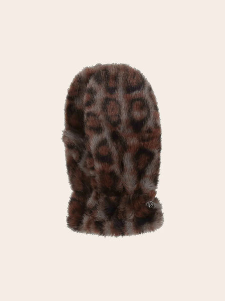 SOFT LOEVENICH GLOVES MADE OF FAUX FUR WITH A LEOPARD PATTERN