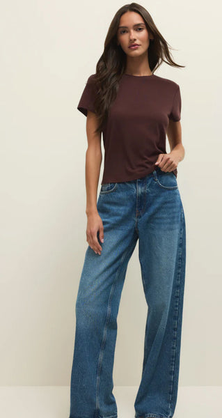 TOURIST KNIT JERSEY TEE- chocolate cherry