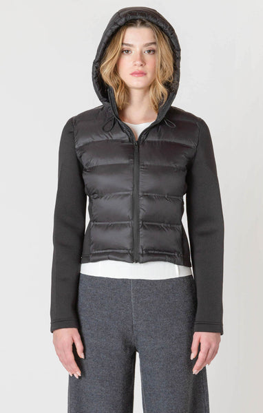 MAVILLE MIXED FABRIC PUFFER JACKET
