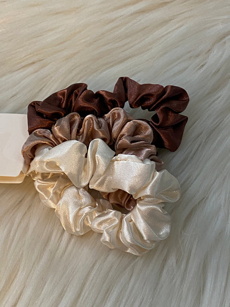 Set of 3 Satin Scrunchies - Blush