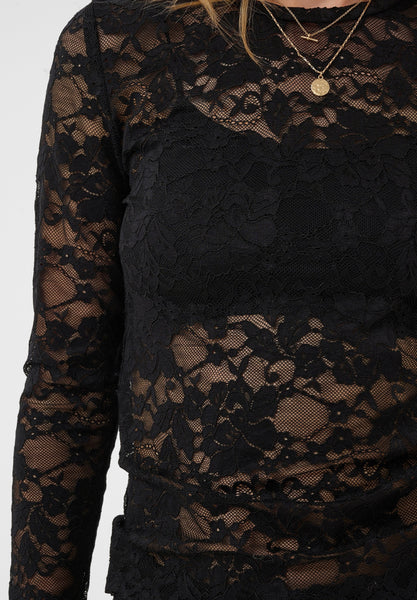 Pitia Lace Blouse - Pitch Black