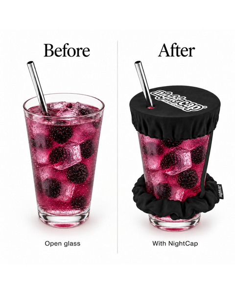 NightCap Scrunchie Drink Cover - Drink Spiking Prevention: Pink
