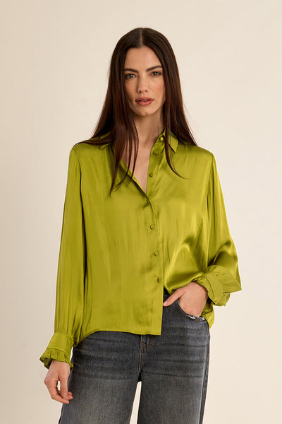Brooke Satin Shirt - Citron