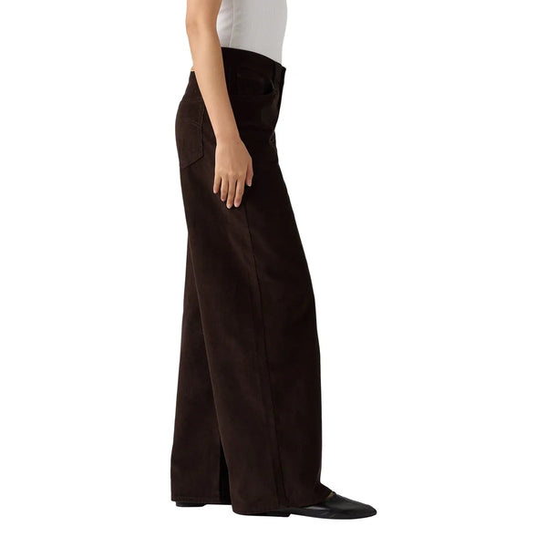 Middy Wide Leg Corduroy Pant - Chocolate Brown