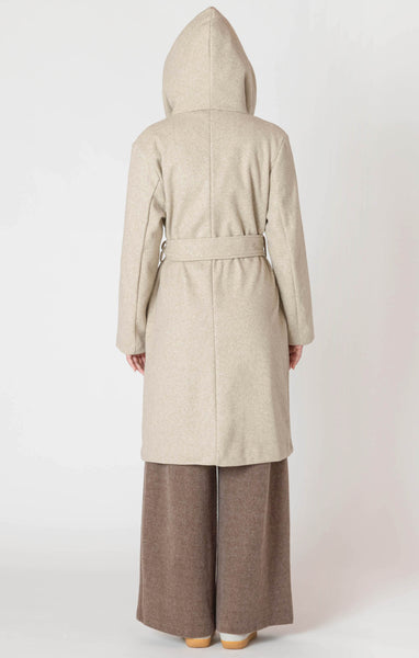IRIS BELTED HOODED COAT
