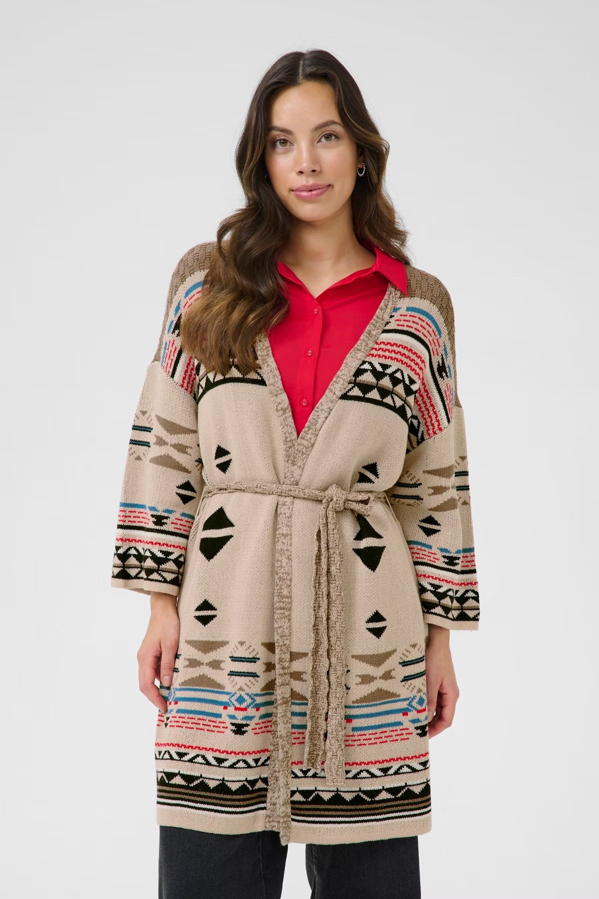 Etta Cardigan - Ethnic Red and Blue