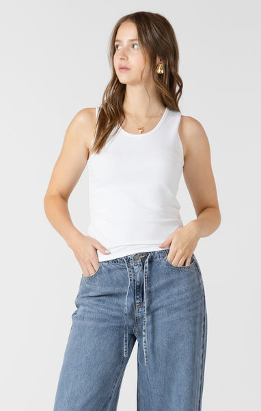 Beck Ribbed Tank - White