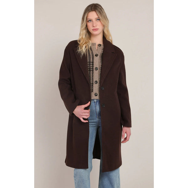 Joyce Long Soft Coat - Dark Brown