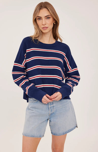 Echo Pullover - Navy Stripe