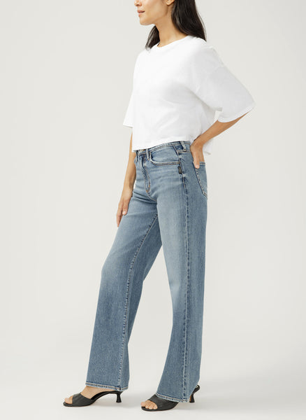 Highly Desirable High Rise Trouser Leg Jeans