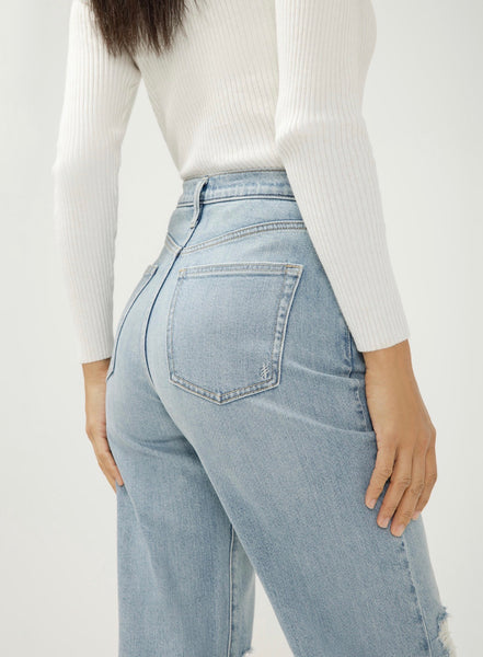 Highly Desirable High Rise Trouser Leg Jeans