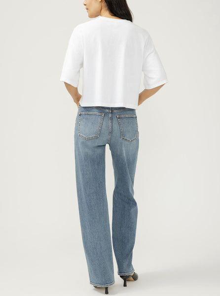 Highly Desirable High Rise Trouser Leg Jeans
