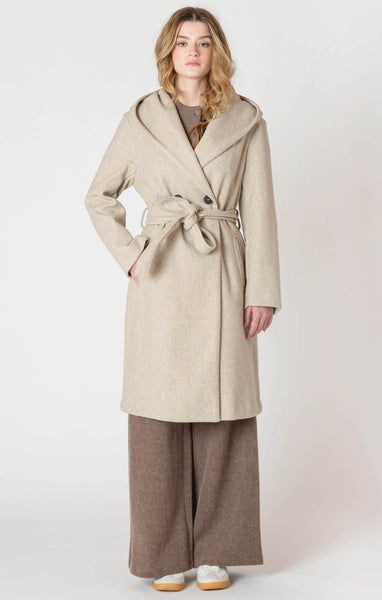 IRIS BELTED HOODED COAT
