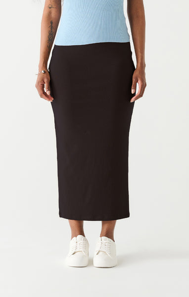 Kassy Knit Pencil Skirt- Black