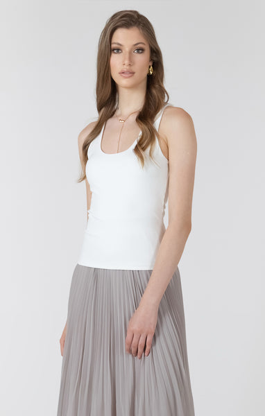 Scoop Neck Tank- white