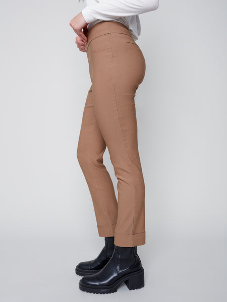 Michelle Pull-on Pants with Cuff - Truffle
