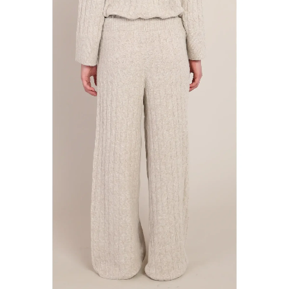 Rory Cable Knit Pants - Beige