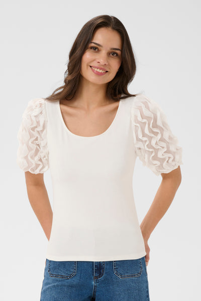 Lindsay Frill Tee - White