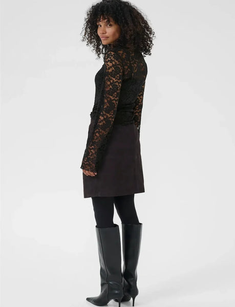 Merlan Lace T-Shirt - Black Deep