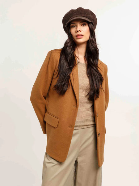 LOEVENICH WOOL PEAKED CAP WITH IMITATION LEATHER VISOR