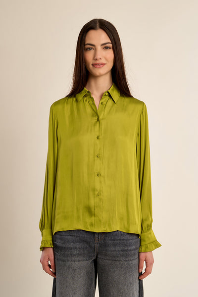 Brooke Satin Shirt - Citron