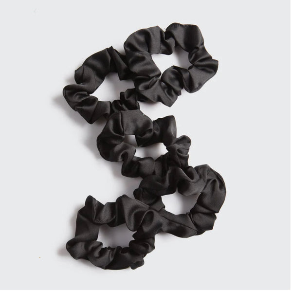 Satin Sleep Scrunchies - 5pc Black