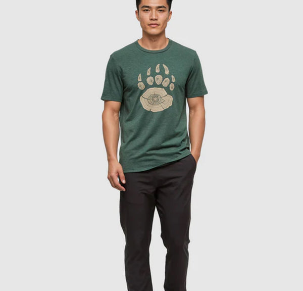 Bear Claw T-Shirt- forest pine heather/birchwood