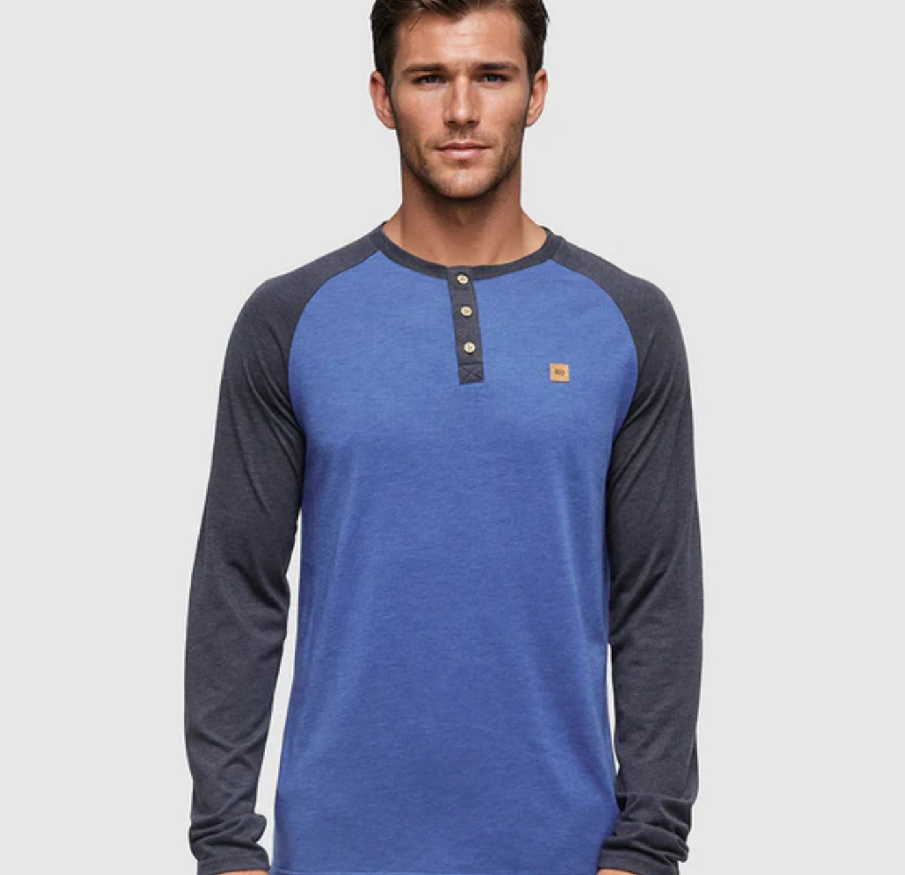 Baker Henley Longsleeve- seaport heather midnight
