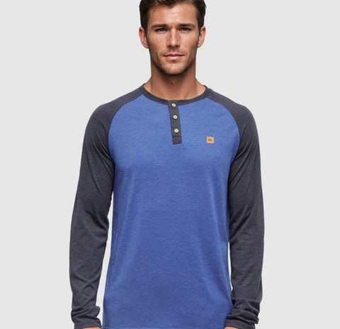 Baker Henley Longsleeve- seaport heather midnight